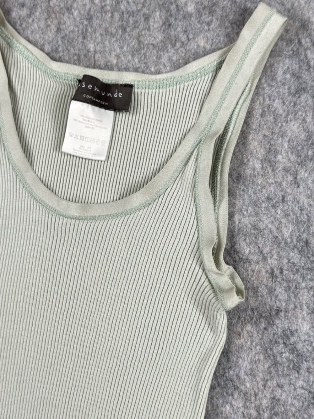 Rosemunde Tank Top Ribbed Light Green Sz XS Silk Blend - Picture 2 of 7
